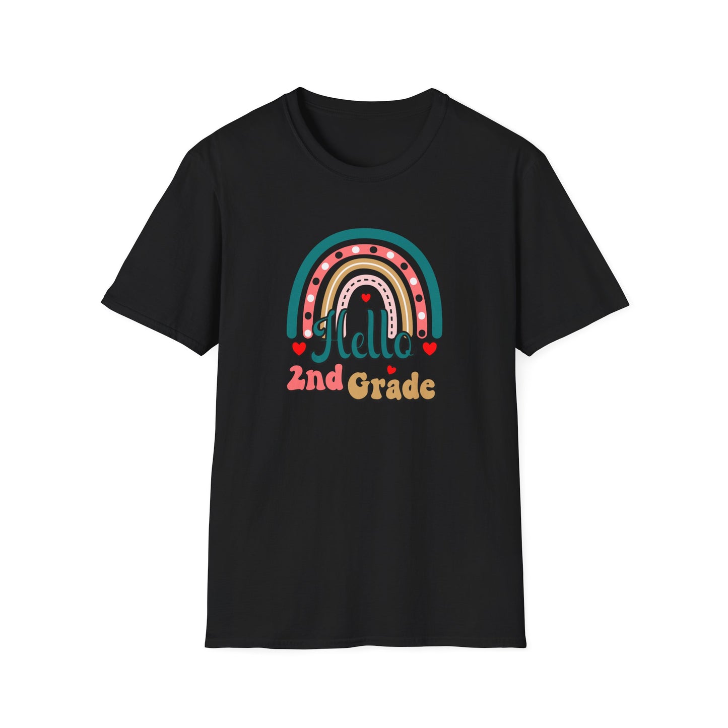 Hello 2nd Grade Rainbow T-Shirt – Back to School Teacher & Student Tee