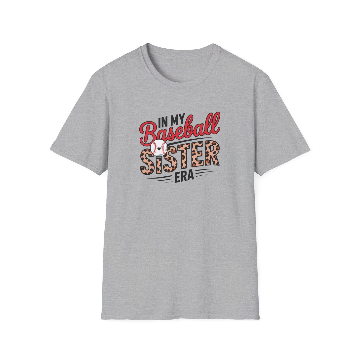 In My Baseball Sister Era Shirt – Trendy Baseball Sister Tee | Game Day Outfit | Leopard Baseball Graphic T-Shirt for Women & Girls