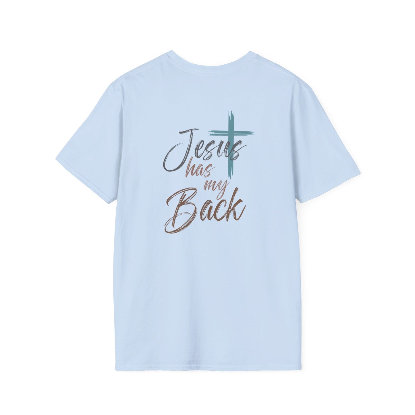 Jesus Has My Back Tee — Christian Cross Heart Graphic T-Shirt