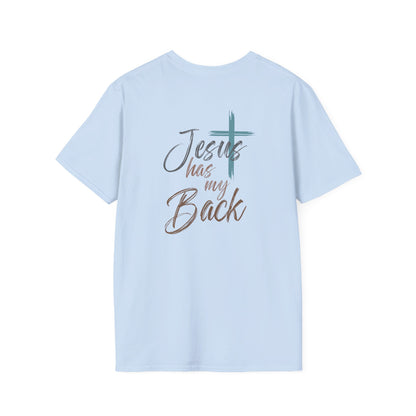 Jesus Has My Back Tee — Christian Cross Heart Graphic T-Shirt