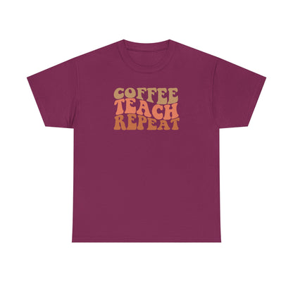 Coffee Teach Repeat Retro Shirt | Vintage Teacher T-Shirt