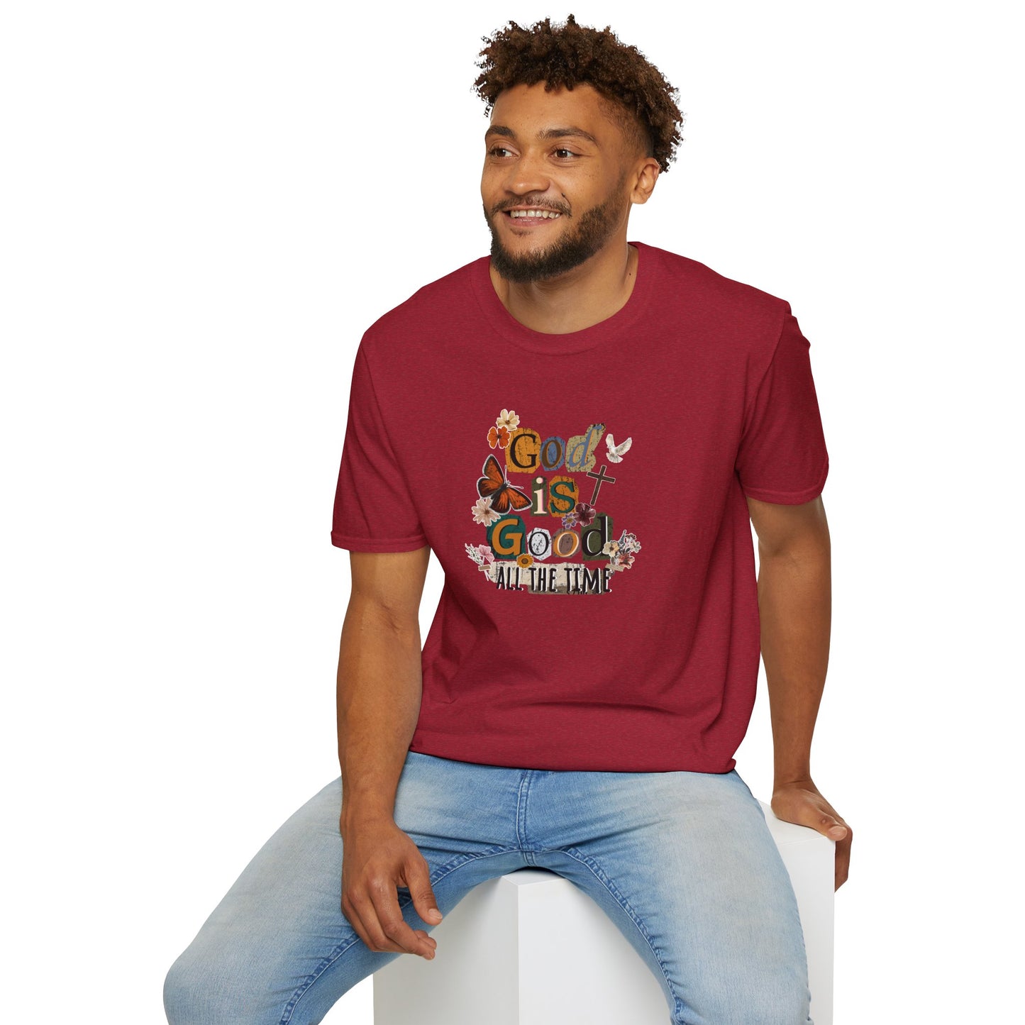 God Is Good All The Time T‑Shirt — Floral Christian Faith Graphic Tee