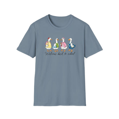 Back to School Ducklings T-Shirt — "Welcome back to school"