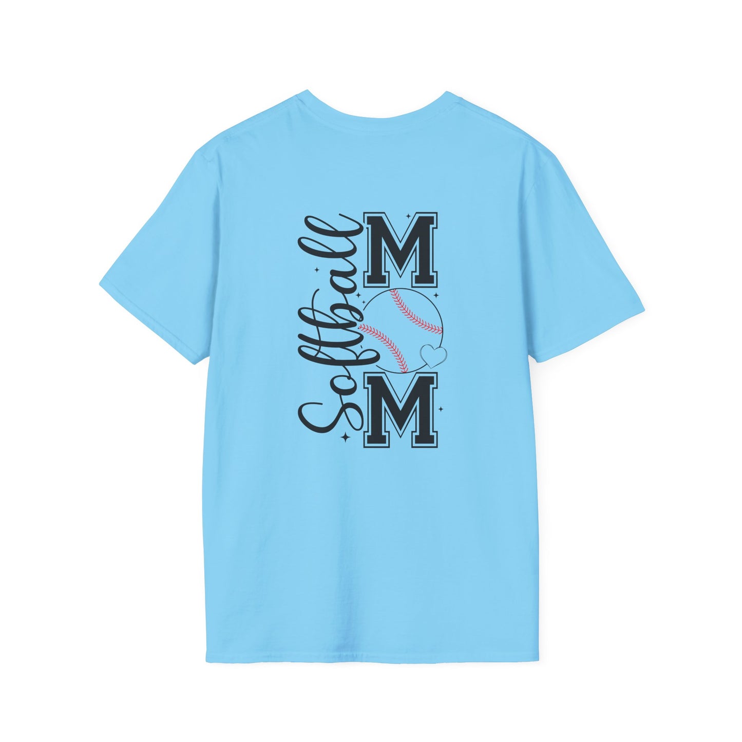 Softball Mom Front & Back Shirt – Trendy Softball Mom Graphic Tee, Double-Sided Game Day Shirt, Sports Mom Gift, Softball Season Apparel