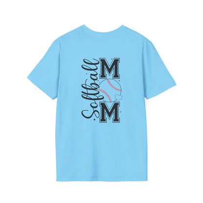 Softball Mom Front & Back Shirt – Trendy Softball Mom Graphic Tee, Double-Sided Game Day Shirt, Sports Mom Gift, Softball Season Apparel