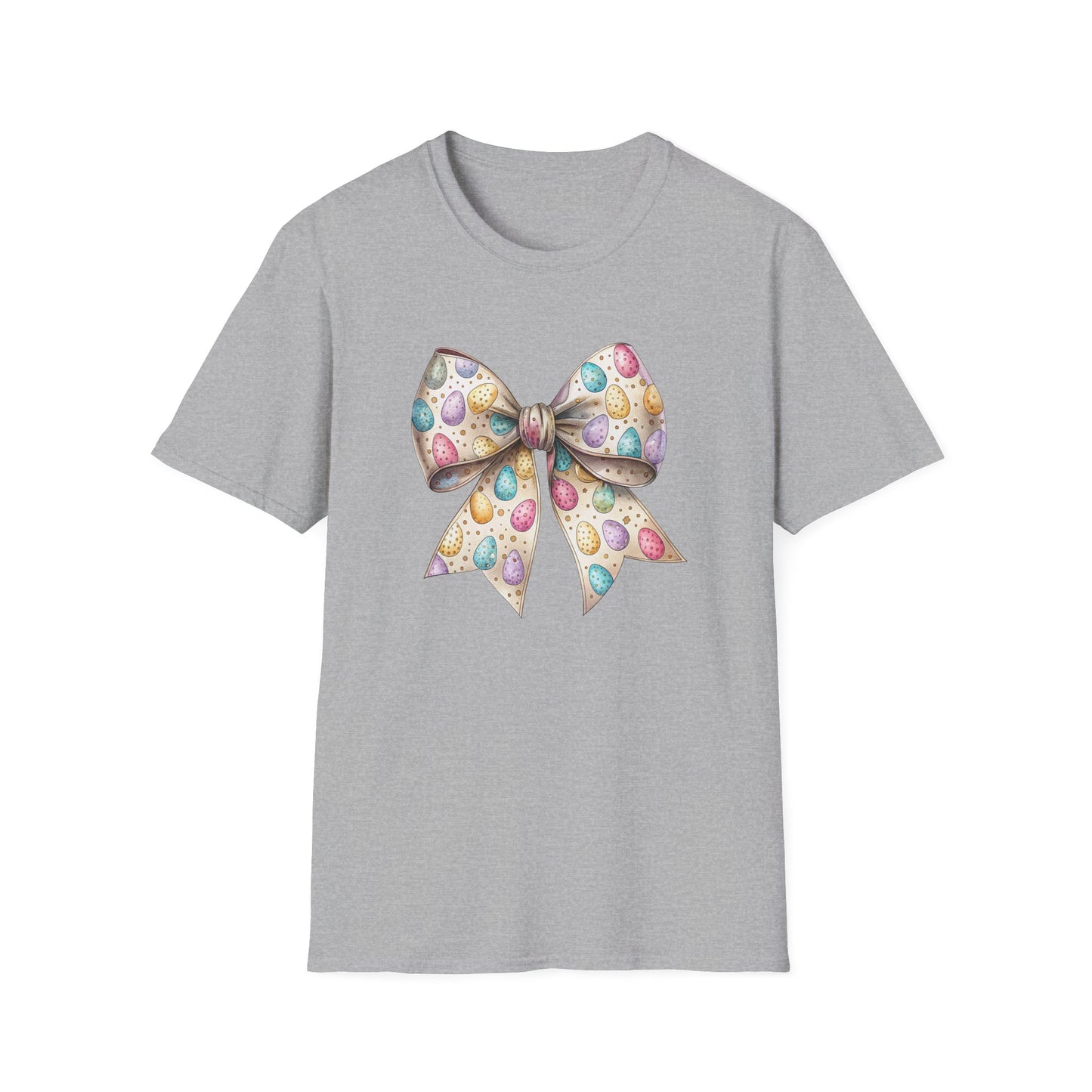 Pastel Easter Bow Shirt, Cute Spring Graphic Tee, Easter Egg Ribbon T-Shirt, Coquette Easter Outfit, Soft Aesthetic Bunny Season Tee, Women’s Spring Gift