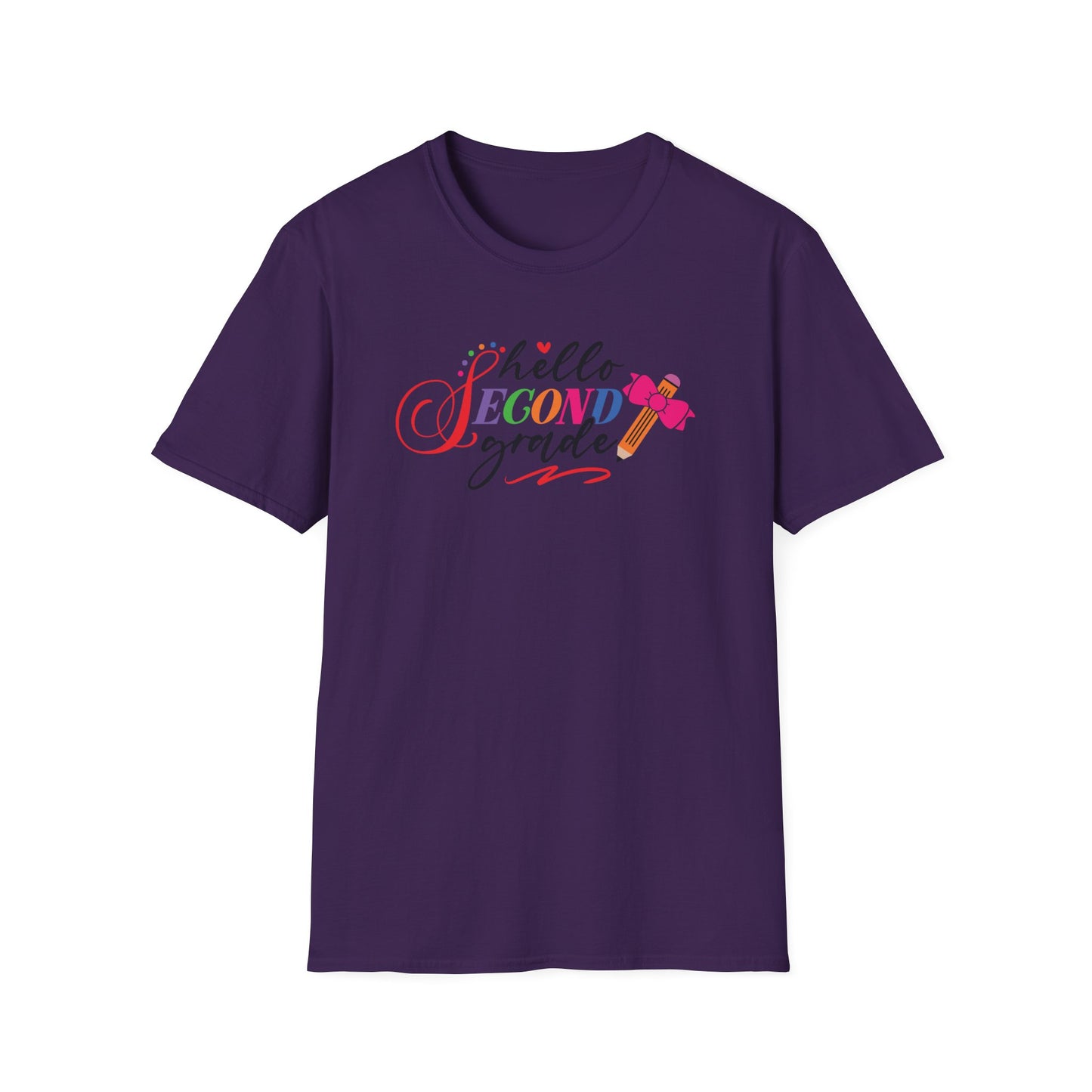 Hello Grade Teacher Shirts | Retro Back to School Graphic Tees | Preschool, Pre-K, Kindergarten, First, Second & Third Grade Teacher Shirt | Gildan 64000 Softstyle Tee