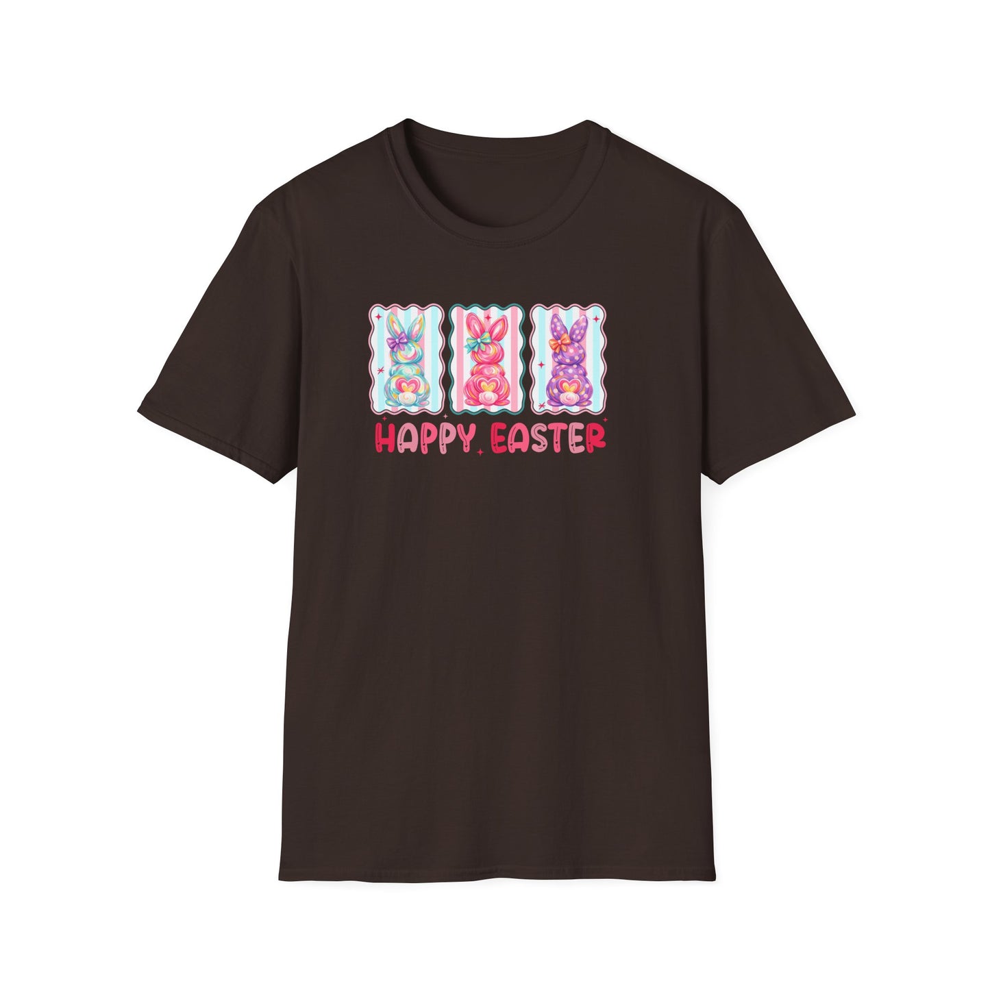 Happy Easter Bunny Graphic Tee – Pastel Spring Shirt, Cute Easter Outfit, Trendy Bunny Lover T-Shirt