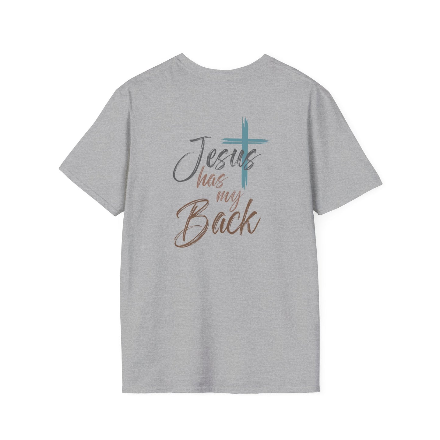 Jesus Has My Back Tee — Christian Cross Heart Graphic T-Shirt