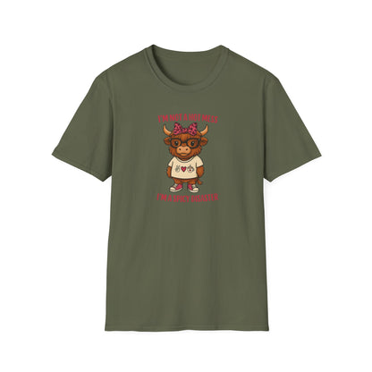 Spicy Disaster Highland Cow Tee – Funny Graphic Shirt for Sassy Souls