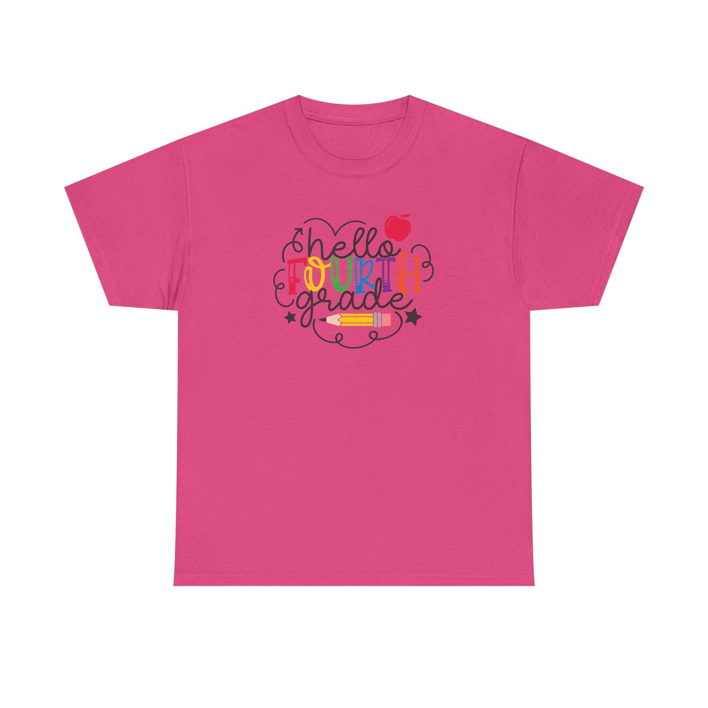 Hello Fourth Grade Shirt | 4th Grade Teacher T-Shirt | Back To School Teacher Tee | First Day Of School Outfit | Elementary Teacher Gift
