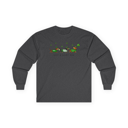 Long Sleeve Tee — 'Just a Lanky Dog' Dachshund St. Patrick's Day Graphic