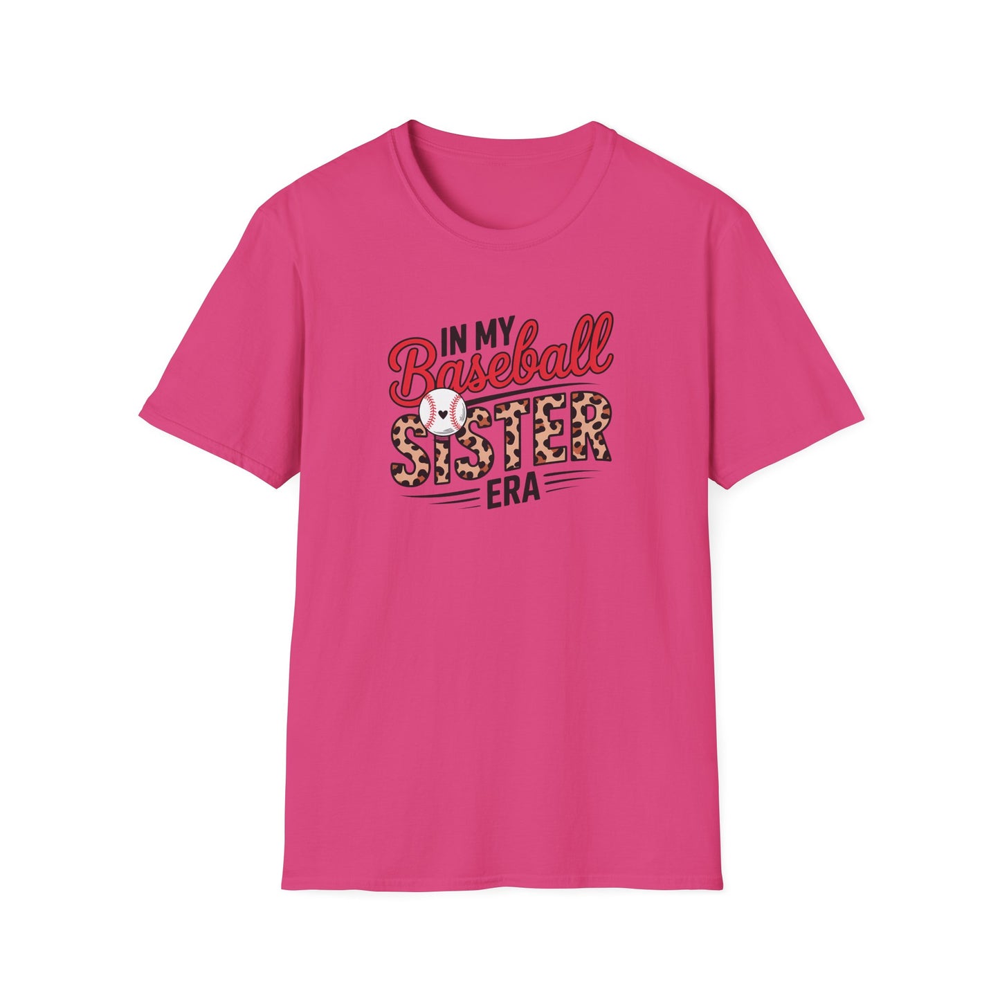 In My Baseball Sister Era Shirt – Trendy Baseball Sister Tee | Game Day Outfit | Leopard Baseball Graphic T-Shirt for Women & Girls
