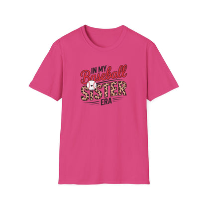 In My Baseball Sister Era Shirt – Trendy Baseball Sister Tee | Game Day Outfit | Leopard Baseball Graphic T-Shirt for Women & Girls