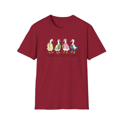 Back to School Ducklings T-Shirt — "Welcome back to school"