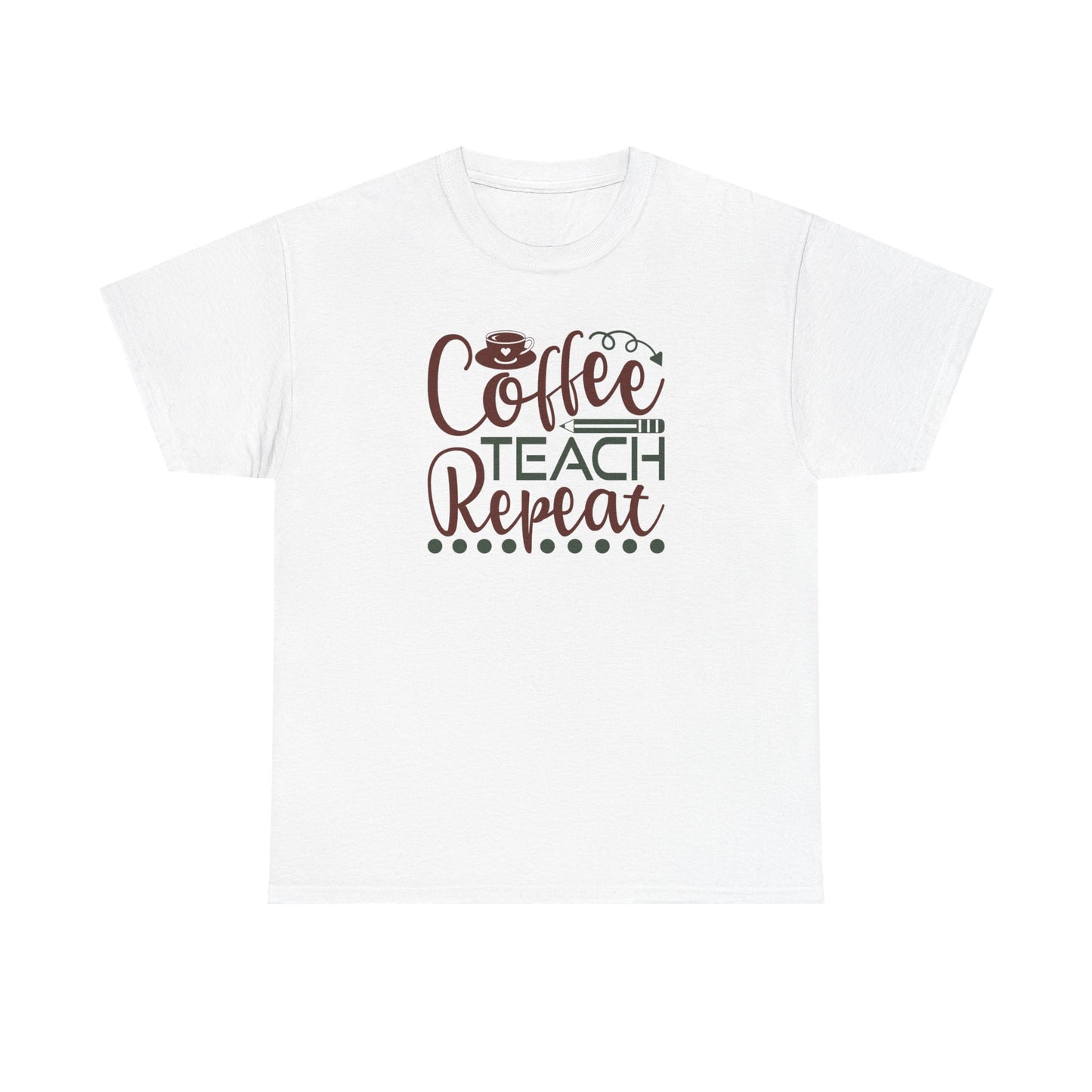 Coffee Teach Repeat Shirt | Cute Teacher T-Shirt | Coffee Lover Teacher Gift | Back To School Teacher Tee | Teacher Life Shirt