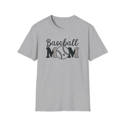 Baseball Mom Leopard Print Shirt – Cute Game Day Sports Mom Tee | Trendy Baseball Mama Graphic T-Shirt
