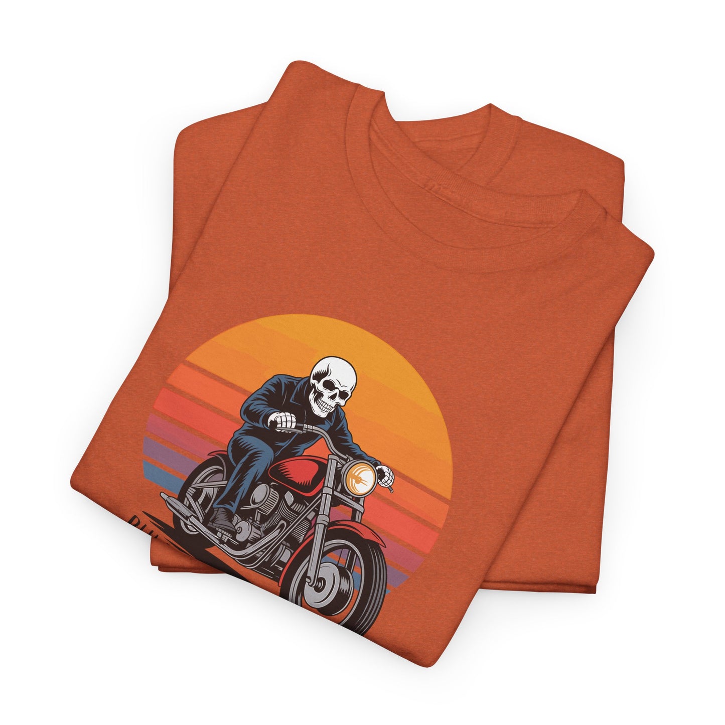 Skeleton Biker T-Shirt – “Rules Don’t Apply” Motorcycle Graphic Tee Vintage Style