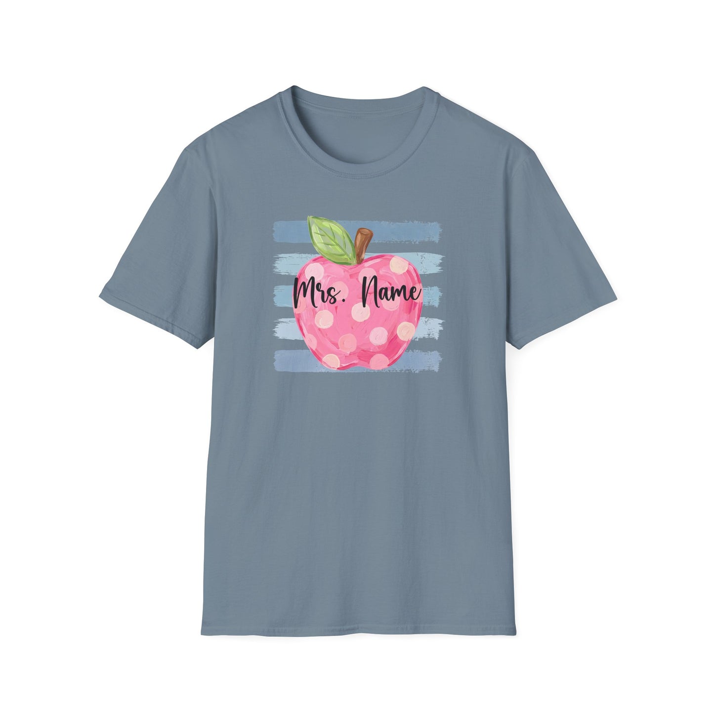 Personalized Teacher Apple Shirt | Custom Teacher Name or Grade Level T-Shirt | Back to School Teacher Tee | Cute Pink Apple Graphic Tee