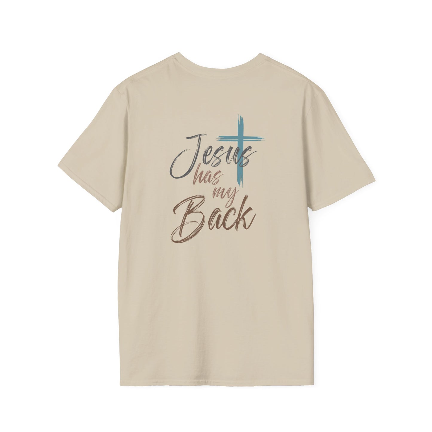 Jesus Has My Back Tee — Christian Cross Heart Graphic T-Shirt