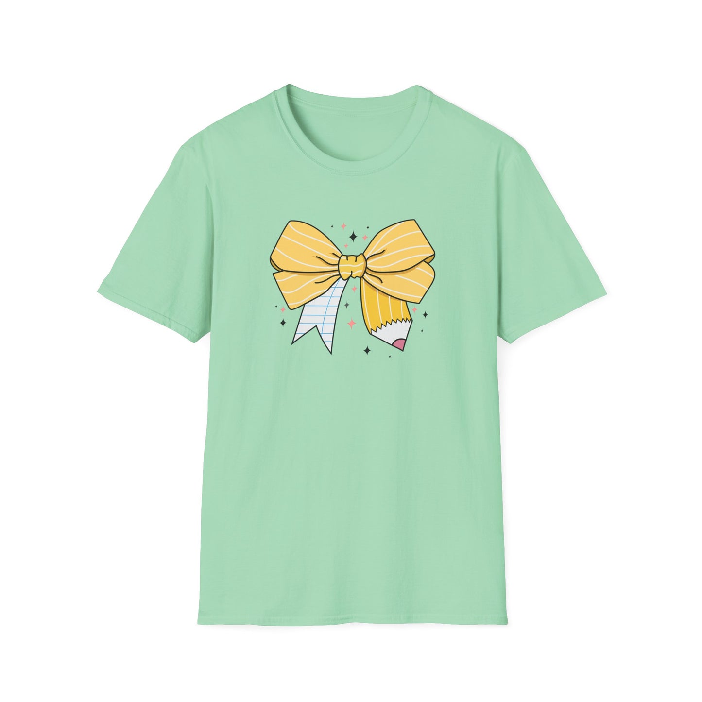 Yellow Bow Graphic T-Shirt — Cute Ribbon Illustration Tee
