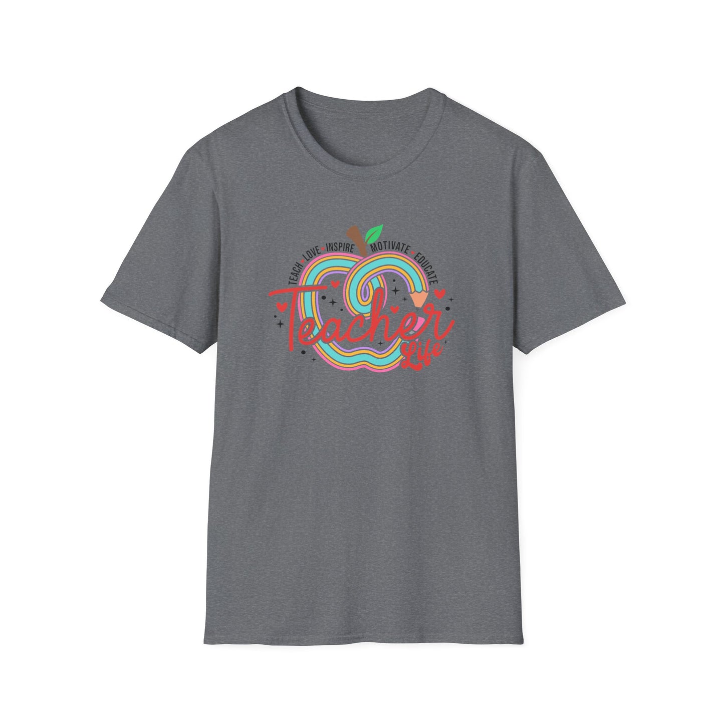 Teacher Life – Cute Apple Graphic Teacher Tee