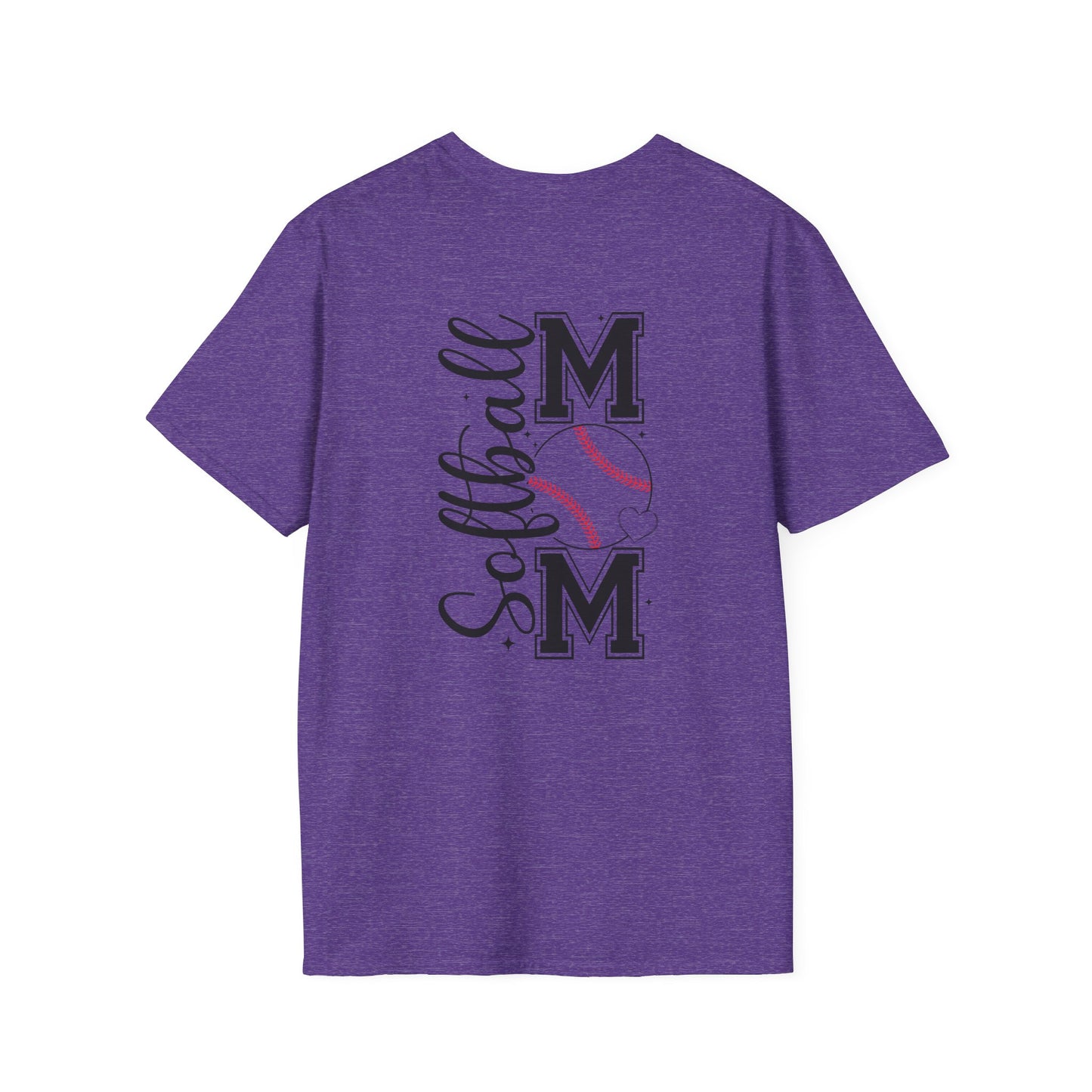 Softball Mom Front & Back Shirt – Trendy Softball Mom Graphic Tee, Double-Sided Game Day Shirt, Sports Mom Gift, Softball Season Apparel