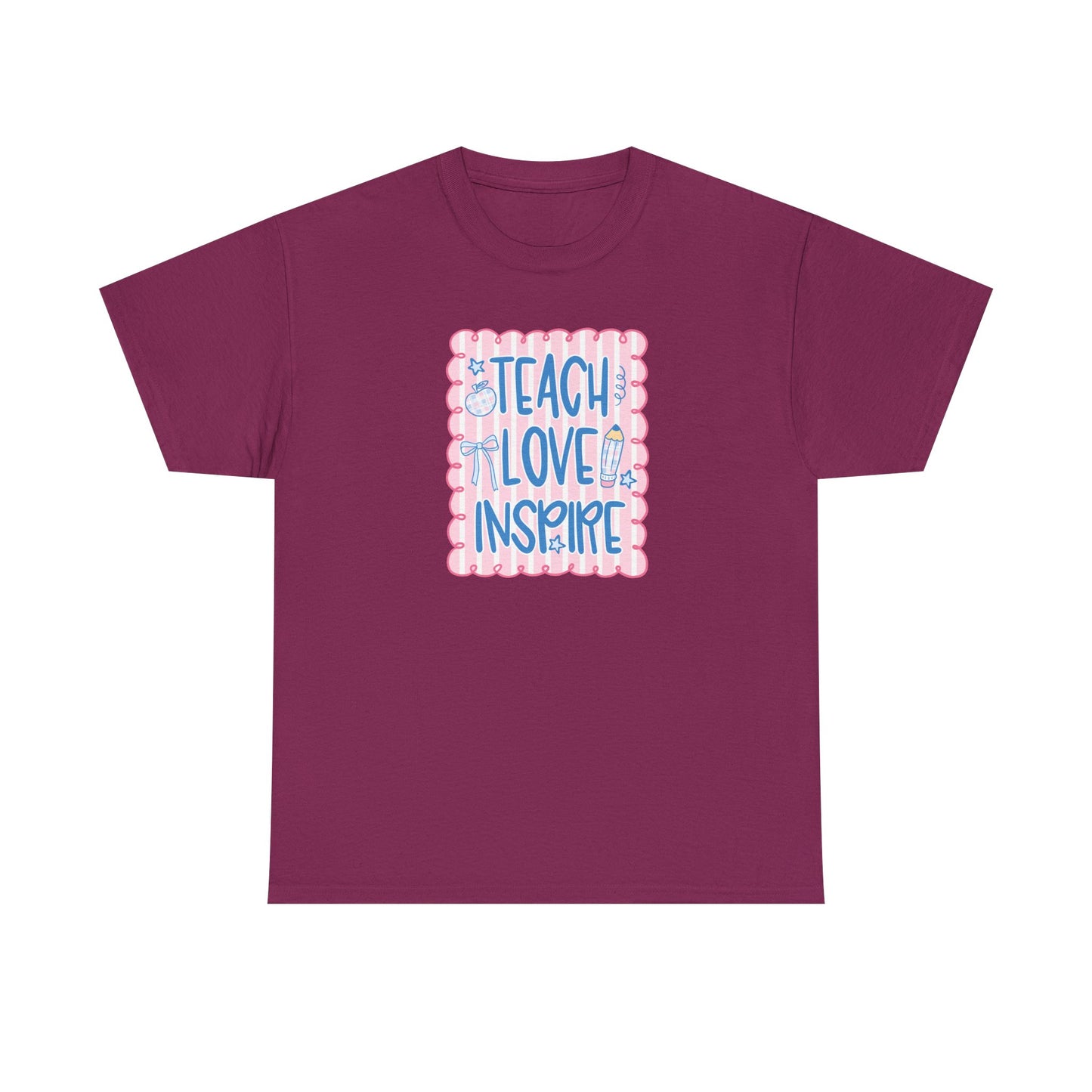 Teach Love Inspire T-Shirt — Cute Pastel Teacher Appreciation Tee