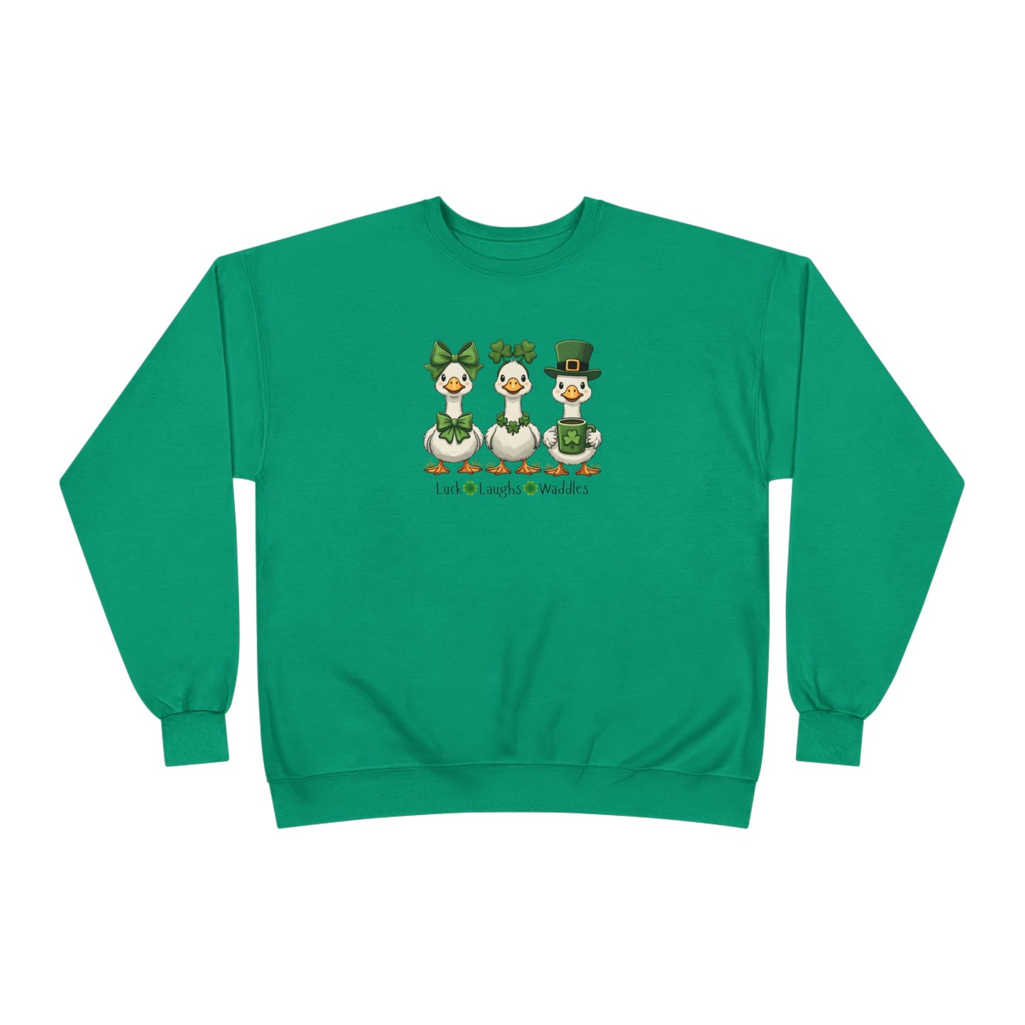 St. Patrick's Day Duck Family Crewneck Sweatshirt — "Luck of the Waddles"