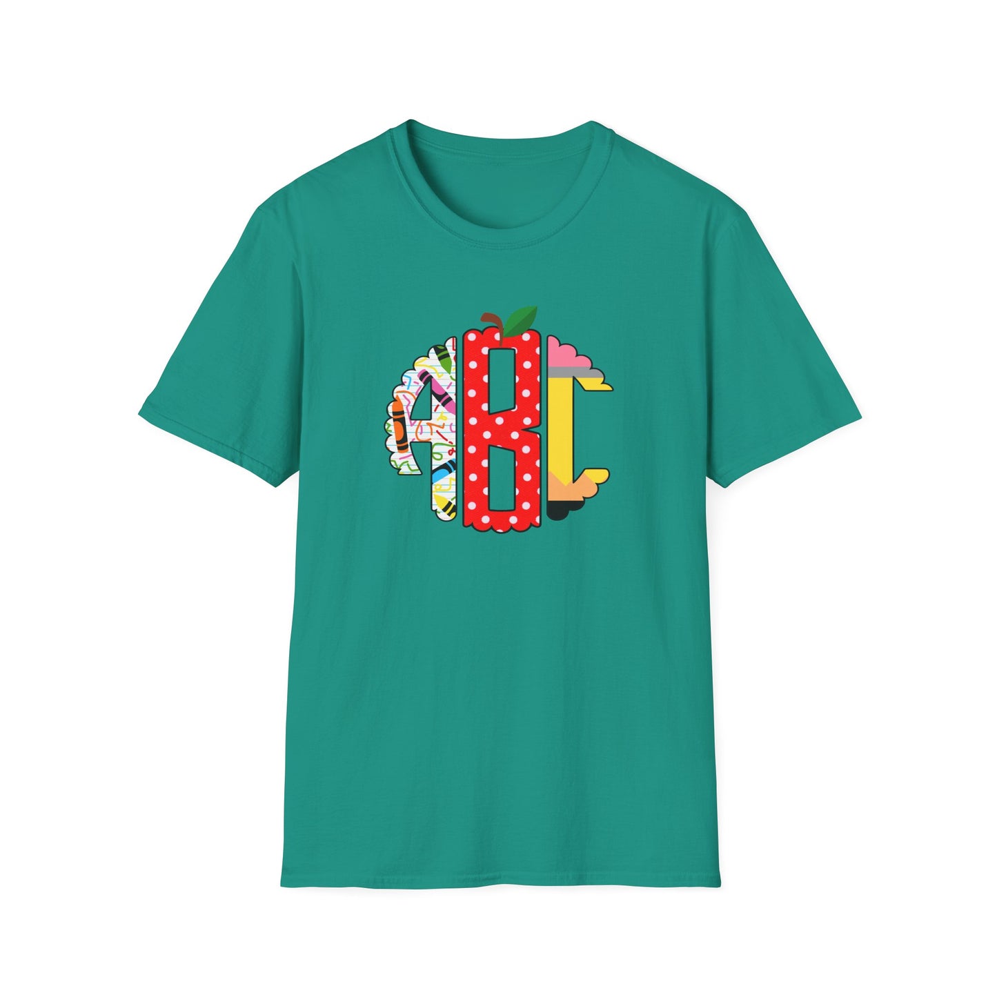 ABC Teacher Shirt | Back to School Graphic Tee | Apple Pencil Crayon Teacher Shirt