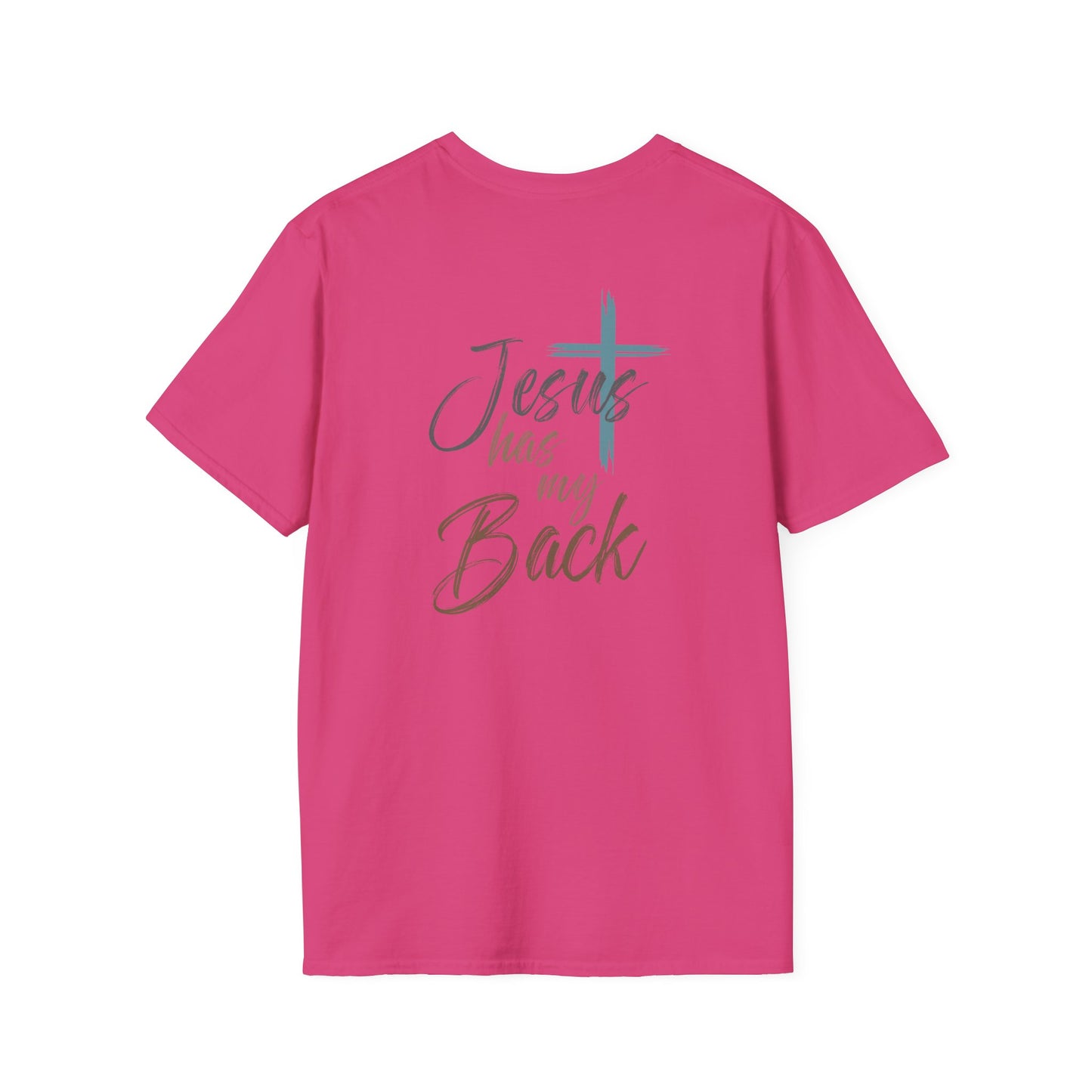 Jesus Has My Back Tee — Christian Cross Heart Graphic T-Shirt