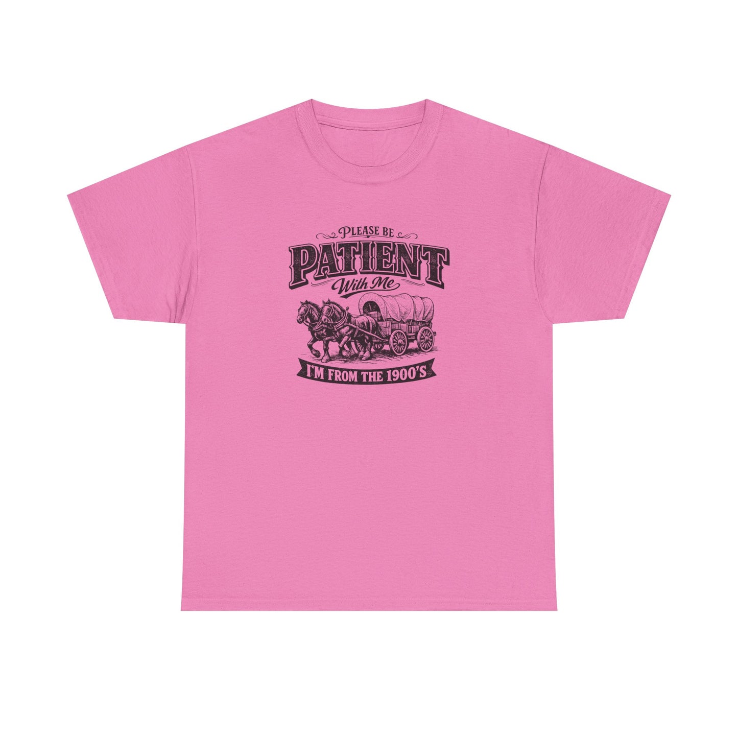 Please Be Patient With Me T-Shirt – Funny Vintage Wagon Graphic Tee, Western Humor Shirt