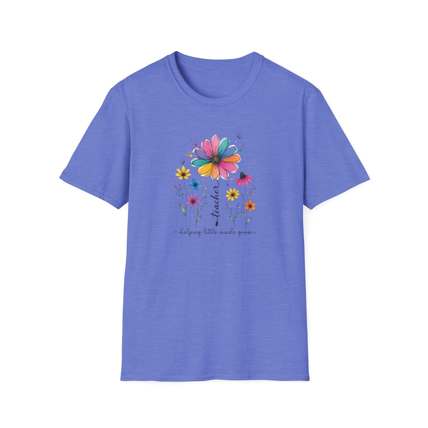 Helping Little Minds Grow Teacher Shirt | Floral Teacher Tee | Colorful Wildflower Teacher Shirt
