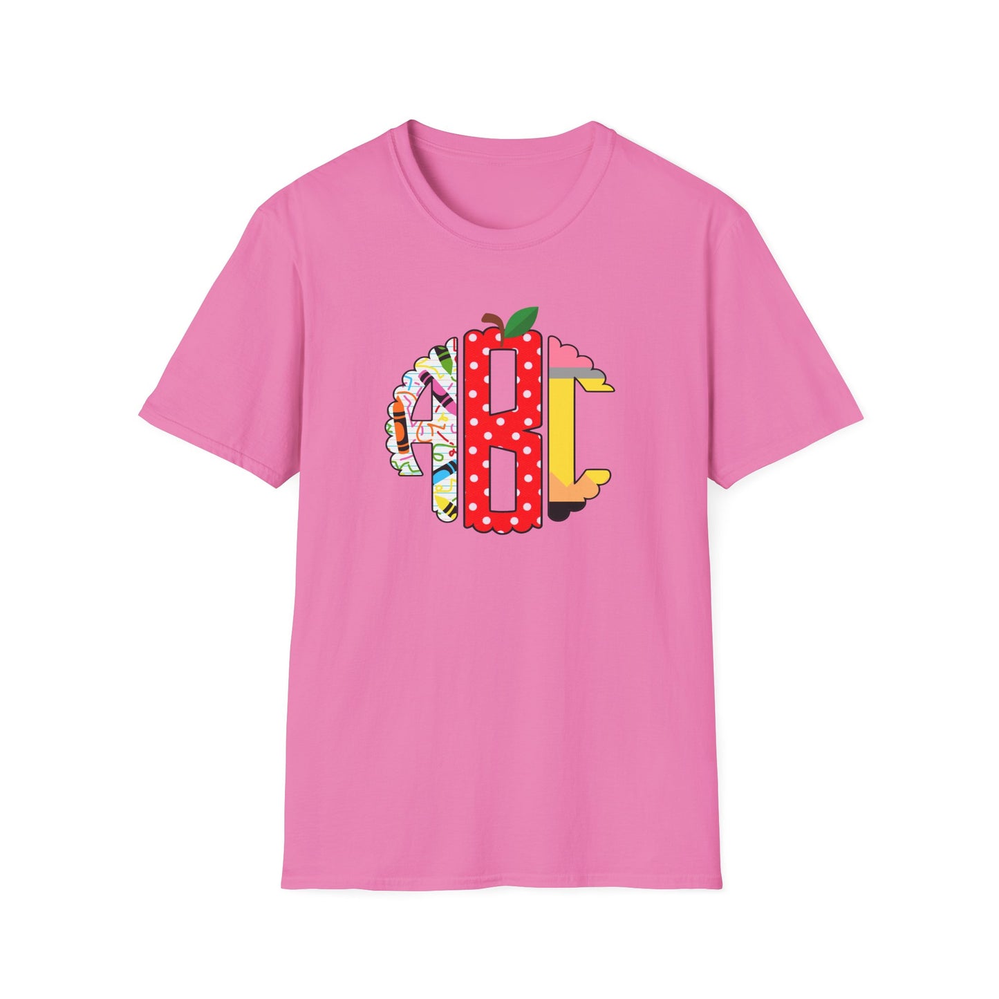 ABC Teacher Shirt | Back to School Graphic Tee | Apple Pencil Crayon Teacher Shirt