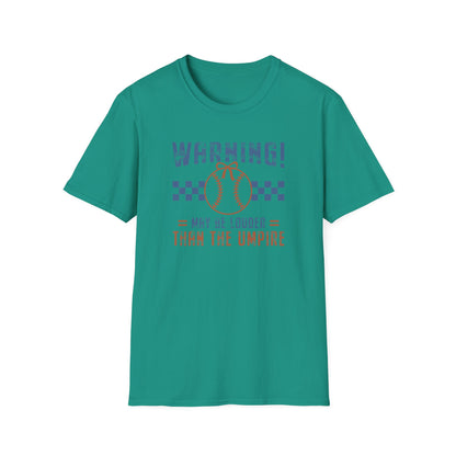 Funny Baseball Mom Shirt – “Warning May Be Louder Than The Umpire” Tee | Game Day Shirt | Baseball Parent Graphic T-Shirt
