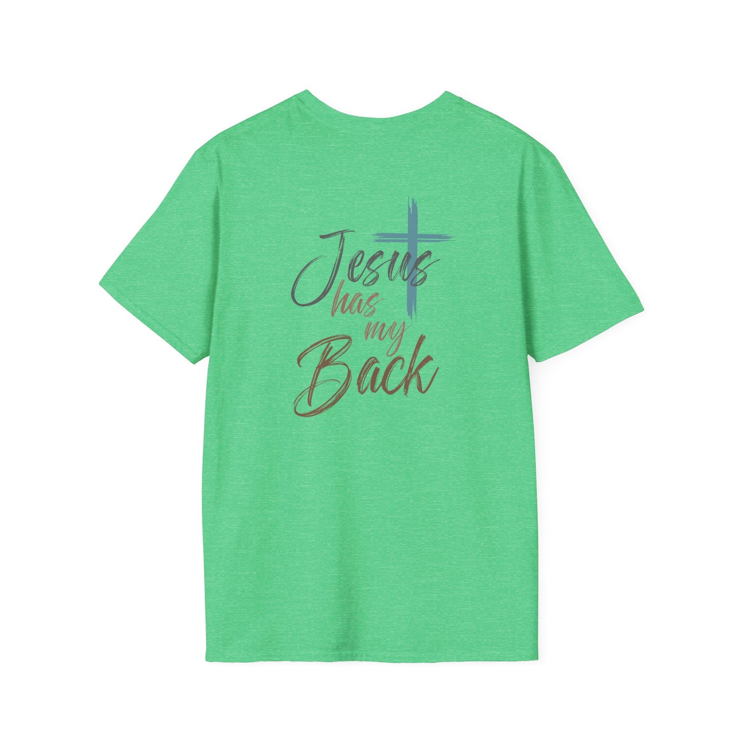 Jesus Has My Back Tee — Christian Cross Heart Graphic T-Shirt