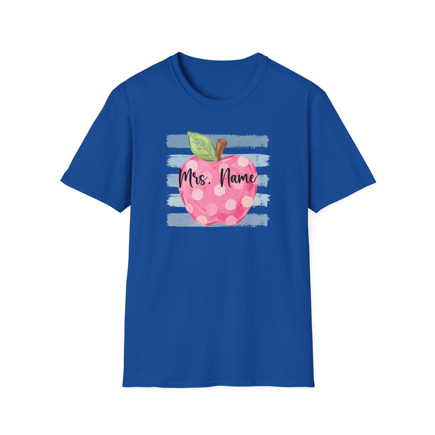 Personalized Teacher Apple Shirt | Custom Teacher Name or Grade Level T-Shirt | Back to School Teacher Tee | Cute Pink Apple Graphic Tee