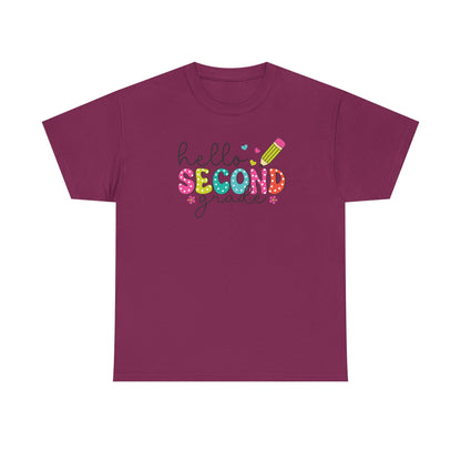 Hello Second Grade - Grade Level Teacher Team Shirt