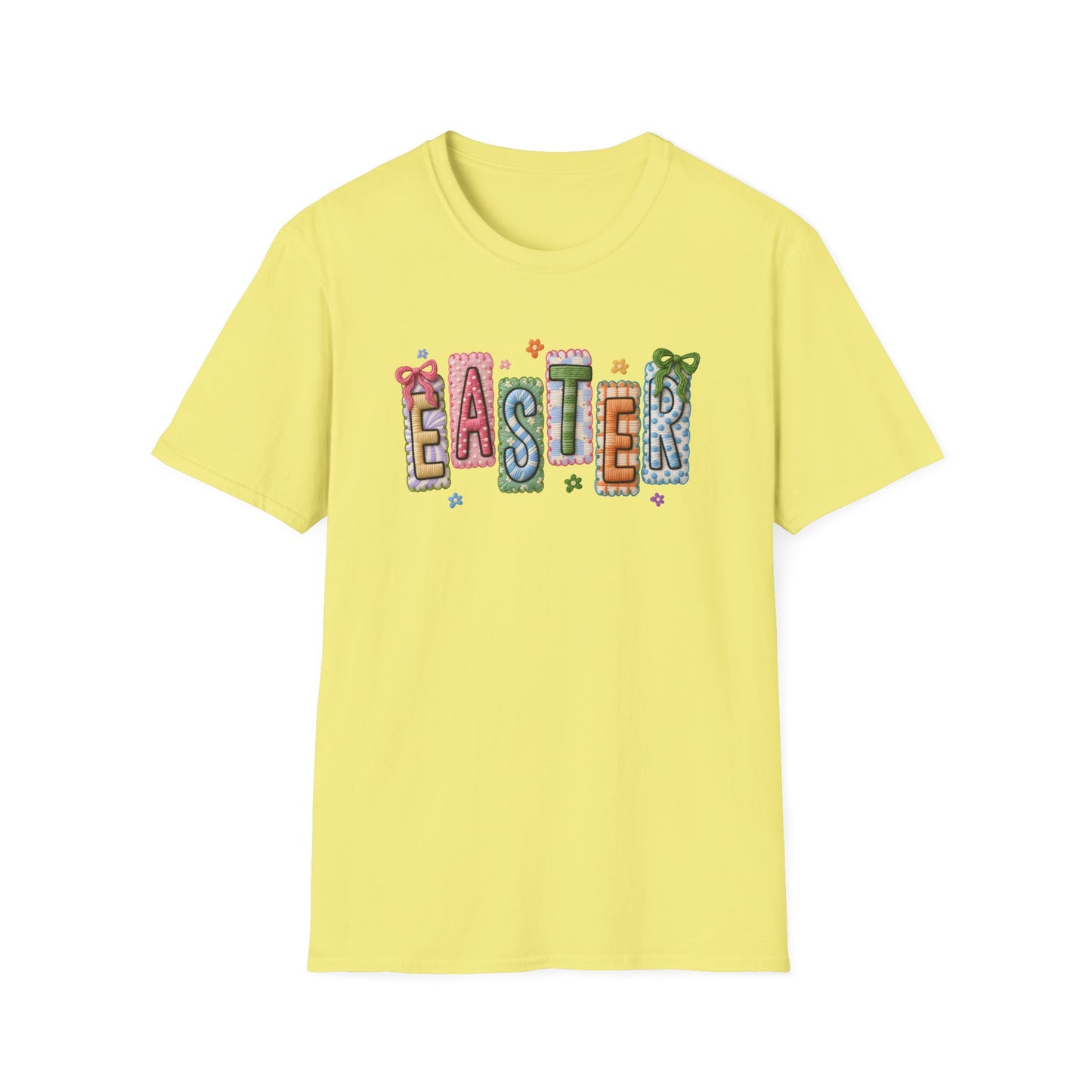Cute Easter Shirt, Colorful Easter Letter T-Shirt, Spring Holiday Tee, Pastel Easter Outfit, Bunny Season Shirt, Easter Gift for Her