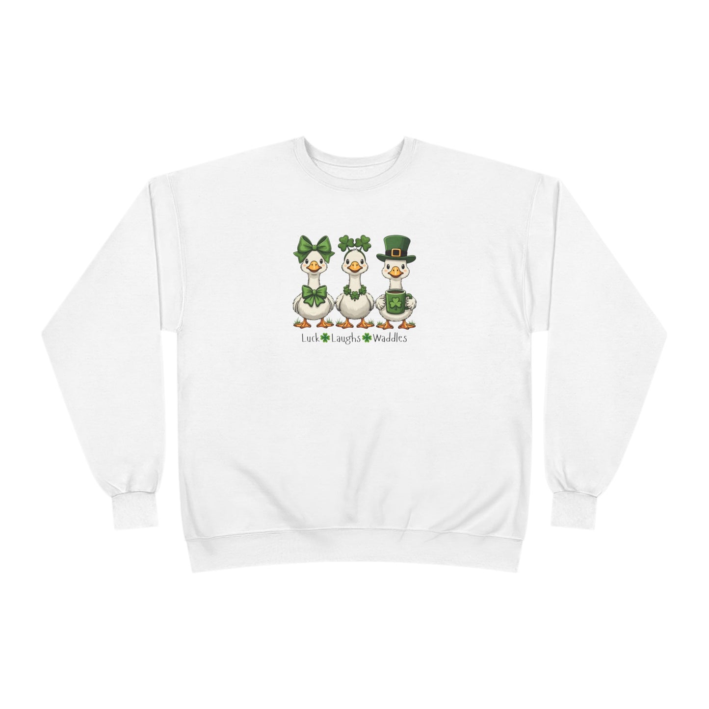 St. Patrick's Day Duck Family Crewneck Sweatshirt — "Luck of the Waddles"