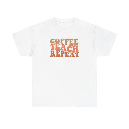 Coffee Teach Repeat Retro Shirt | Vintage Teacher T-Shirt