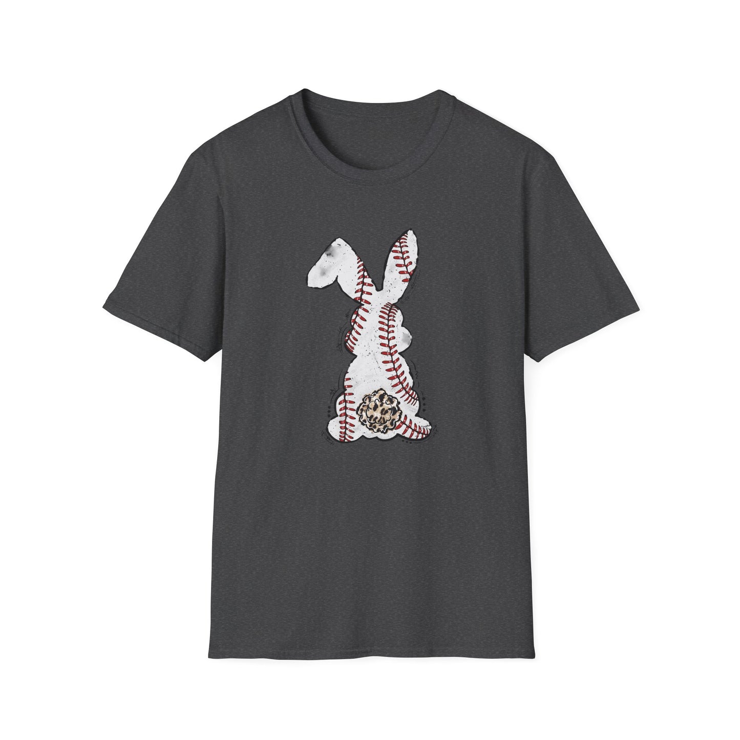 Funny Baseball Bunny Easter T-Shirt – Baseball Stitch Bunny Butt Graphic Tee, Cute Easter Baseball Shirt, Sports Easter Rabbit Tee for Women & Moms