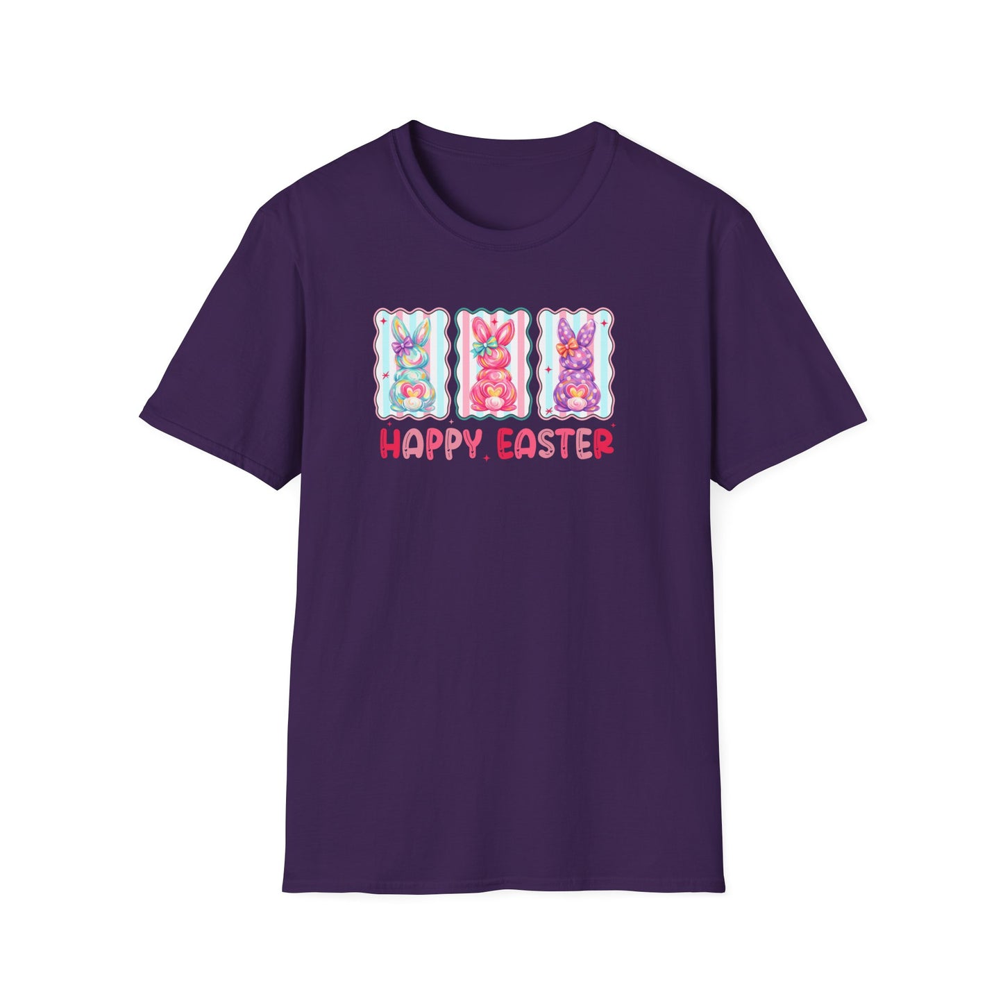 Happy Easter Bunny Graphic Tee – Pastel Spring Shirt, Cute Easter Outfit, Trendy Bunny Lover T-Shirt