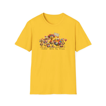 “Chillin’ With My Peeps Shirt – Cute Easter Chick Graphic Tee, Funny Spring Pastel T-Shirt, Trendy Bunny Season Outfit, Gift for Friends & Family