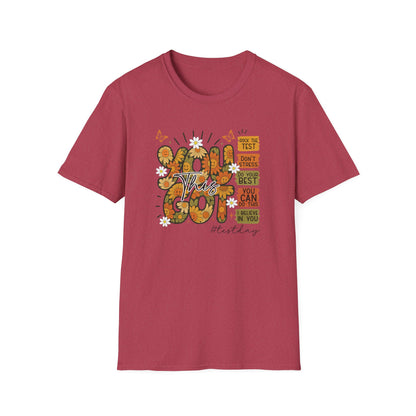 You Got This Floral T-Shirt — Retro 70's Style - Motivational Positive Quote Tee