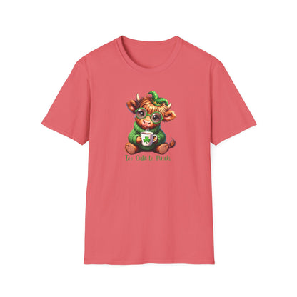 St. Patrick’s Baby Cow Tee — “Too Cute to Pinch” Cute Irish Clover T-Shirt