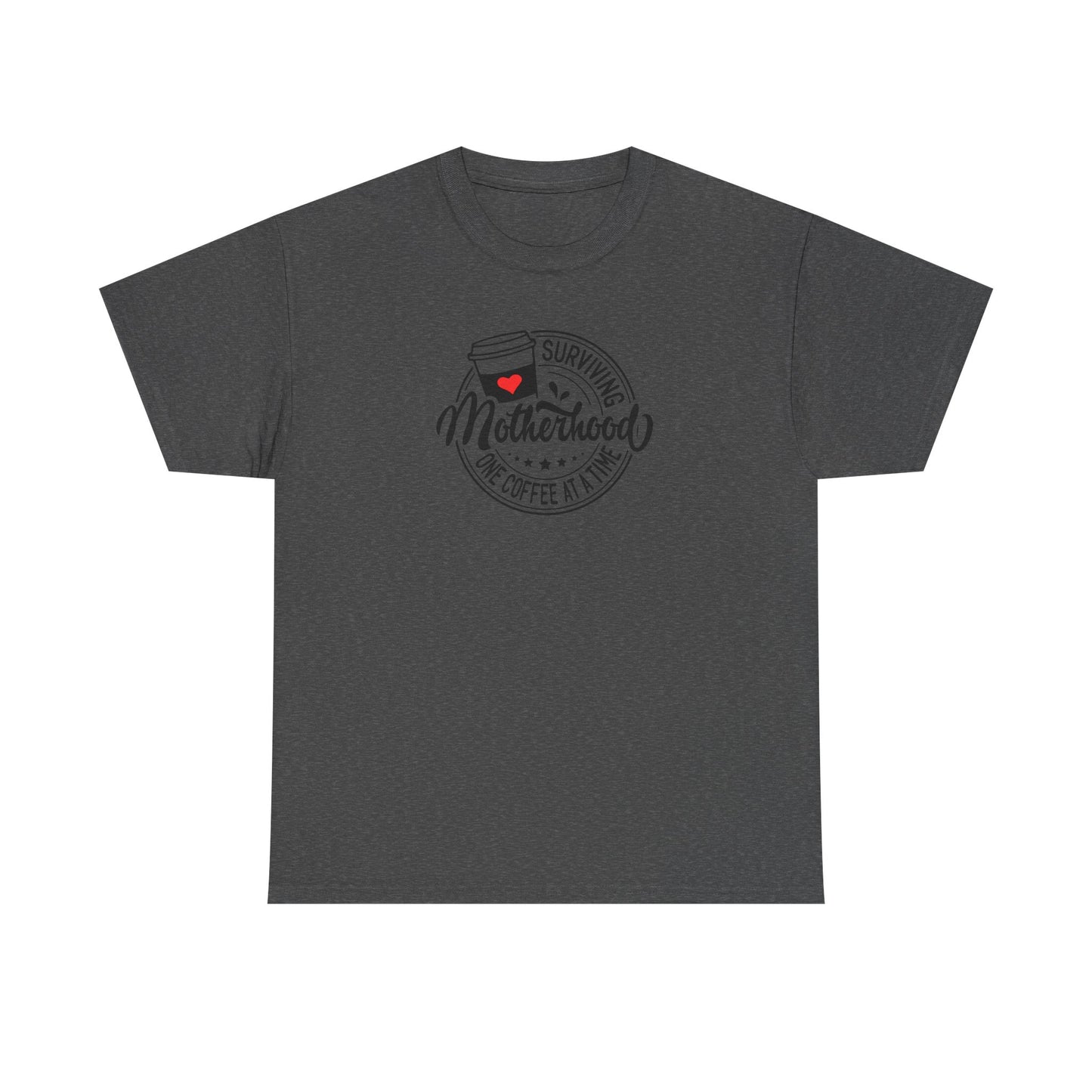 Motherhood & Coffee T-Shirt - "Surviving Motherhood One Coffee At A Time"
