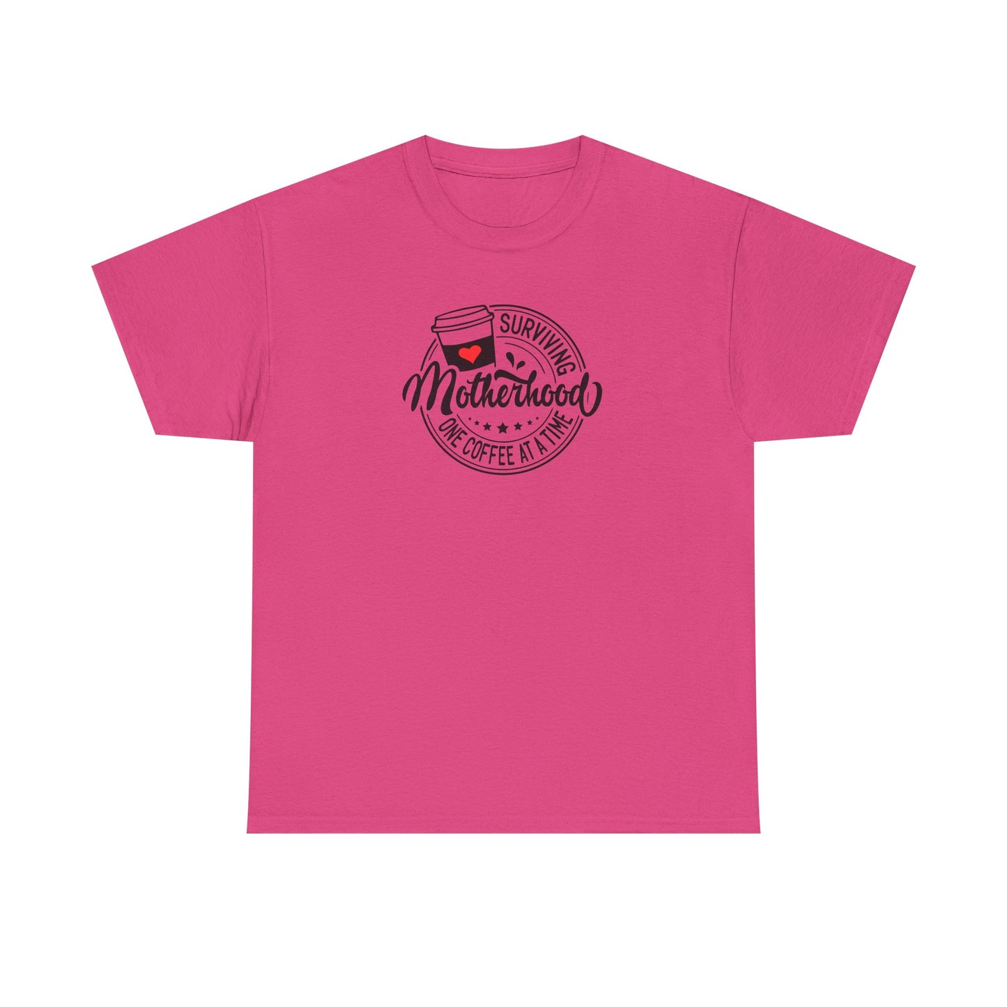 Motherhood & Coffee T-Shirt - "Surviving Motherhood One Coffee At A Time"