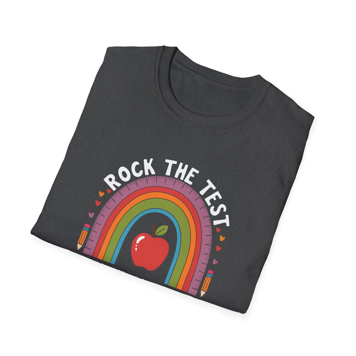 3rd Grade State Testing Teacher Shirt – “Rock The Test - Third Grade” Graphic Tee, Cute Educator T-Shirt, Funny Classroom Apparel