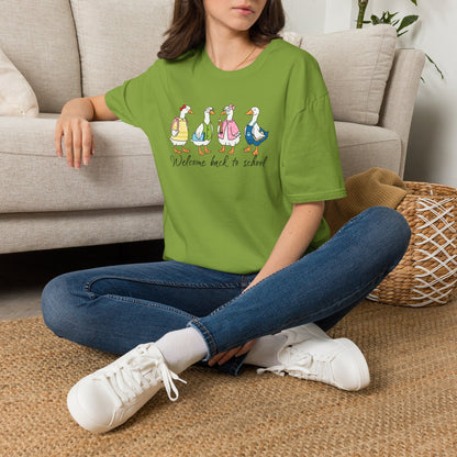 Back to School Ducklings T-Shirt — "Welcome back to school"
